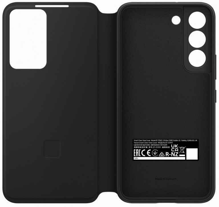 Чехол Smart Clear View Cover S22 черный (EF-ZS901CBEGRU)