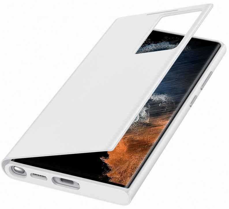 Чехол Smart Clear View Cover Galaxy S22 Ultra (белый)